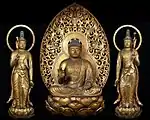 Triad of Amida Nyorai, Joraku-ji. 1189. Important Cultural Property