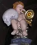 A close up of a decoration