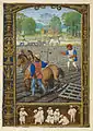 September- Ploughing, sowing and harrowing; and playing with marbles and stilts
