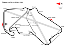 2000 to 2002: Straight line pit lane entry created.