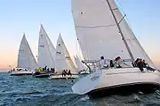An after-work sailing race at the Sausalito Yacht Club