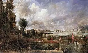 The Opening of Waterloo Bridge seen from Whitehall Stairs, 18 June 1817, oil on canvas, c. 1832. Tate Britain, London