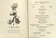 Menu with drawing of Miranda