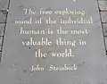 Plaque with John Steinbeck's quote