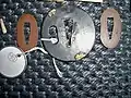Tantō tsuba and two seppa