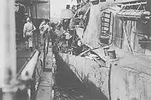 View of a ship with twisted hull plating