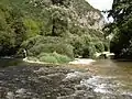 Flyfishing on the Unac at the outskirts of Martin Brod.