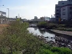 Looking upstream along a mid-width section in Uiwang