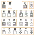 The 22 (of 256) essentially different Venn diagrams with 3 circles (top) and their corresponding Euler diagrams (bottom)Some of the Euler diagrams are not typical, and some are even equivalent to Venn diagrams. Areas are shaded to indicate that they contain no elements.