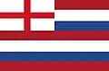 Vice Admirals and Rear Admirals of the Lord Admirals squadron first command flag (1596) are flown in their respective positions on the masthead.
