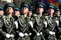 Air Force enlisted troops during the 2012 Moscow Victory Day Parade wearing the former dress uniform