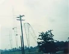 1989: WBT's transmitter towers just after Hurricane Hugo