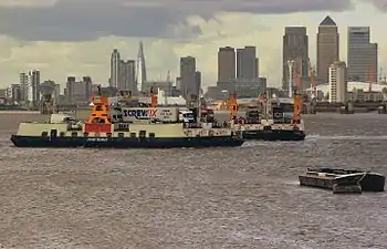 Image 41Woolwich Ferry boats "John Burns" and "James Newman" on the River Thames, 2012.