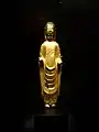 Yangp'yong Buddha, Silla, second half of the 6th century or first half of the 7th century. Gilt bronze, h. 30 cm.  National Museum of Korea, National Treasure no.  186.
