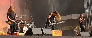 Amon Amarth performing at the Tuska Open Air in 2011