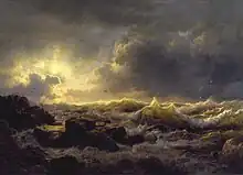 Aufbrechen des Himmels an der Küste Siziliens by  Andreas Achenbach, 1847