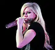 Avril Lavigne performing in 2008