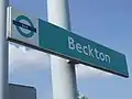 Signage on platform
