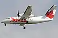 Jazz in Air Canada Jazz livery Dash 8-100 landing in Vancouver