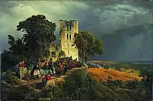 Die Belagerung by Carl Friedrich Lessing, 1848