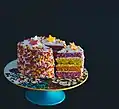 Rainbow coloured cake
