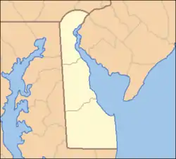 Location of Dover in the state of Delaware