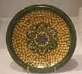 A sancai glazed offering tray, late 7th or early 8th century, Tang dynasty (618–907)