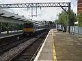 Platform 3 looking north to buffers, with unit 315848 awaiting departure from platform 2