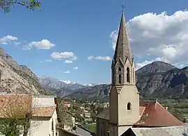 The church and the village of Espinasses