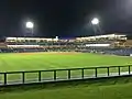The seating area at night