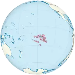 Location of French Polynesia