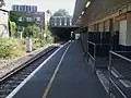 "Special use" platform 7 looking east. This track, AC electrified, is normally used by freight trains, and therefore sees no normal passenger use.