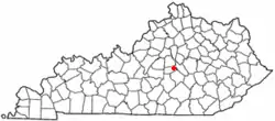 Location of Danville, Kentucky