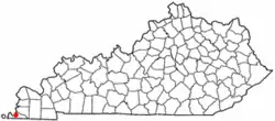 Location of Hickman, Kentucky