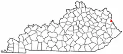 Location of Louisa, Kentucky