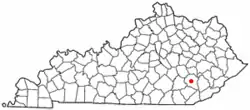 Location of Manchester, Kentucky