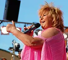Kikki Danielsson performs at Gröna Lund in Stockholm, Sweden in July 2008