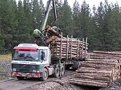 Log with crane