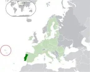 Location of the Azores within the European Union