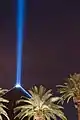 Luxor Sky Beam from across Las Vegas Boulevard.