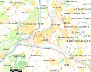 Map of the commune of Avignon