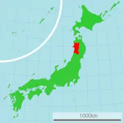 Location of Akita in Japan
