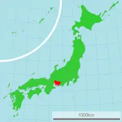 Location of Aichi in Japan