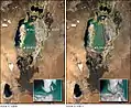 Rebirth island (an island in the Aral Sea) joins the mainland (2000/2001)