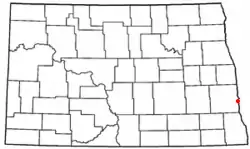 Fargo's location in North Dakota