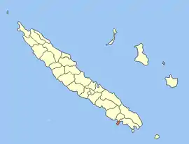 Location of the commune (in red)within New Caledonia