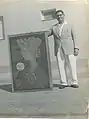 Benjamín Duarte Jiménez (d. 1974) with a hand on art