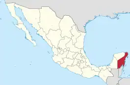 Quintana Roo within Mexico