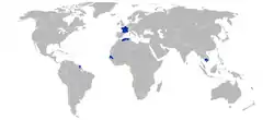 Map of The Second French Empire with colonies