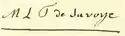 Marie Louise Thérèse of Savoy's signature